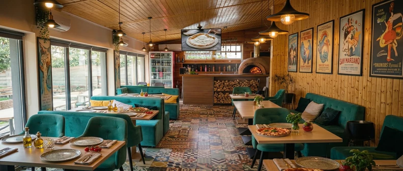 Interior elegant al Restaurantului Napoletano București
