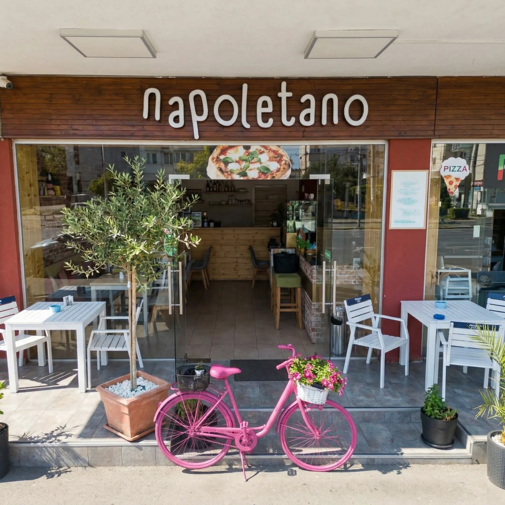 Terasa amenajată a Restaurantului Napoletano București